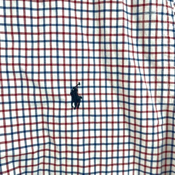 Ralph Lauren Boys Youth Plaid Short Sleeve Shirt XL (18-20) Blue Red White - Picture 4 of 10